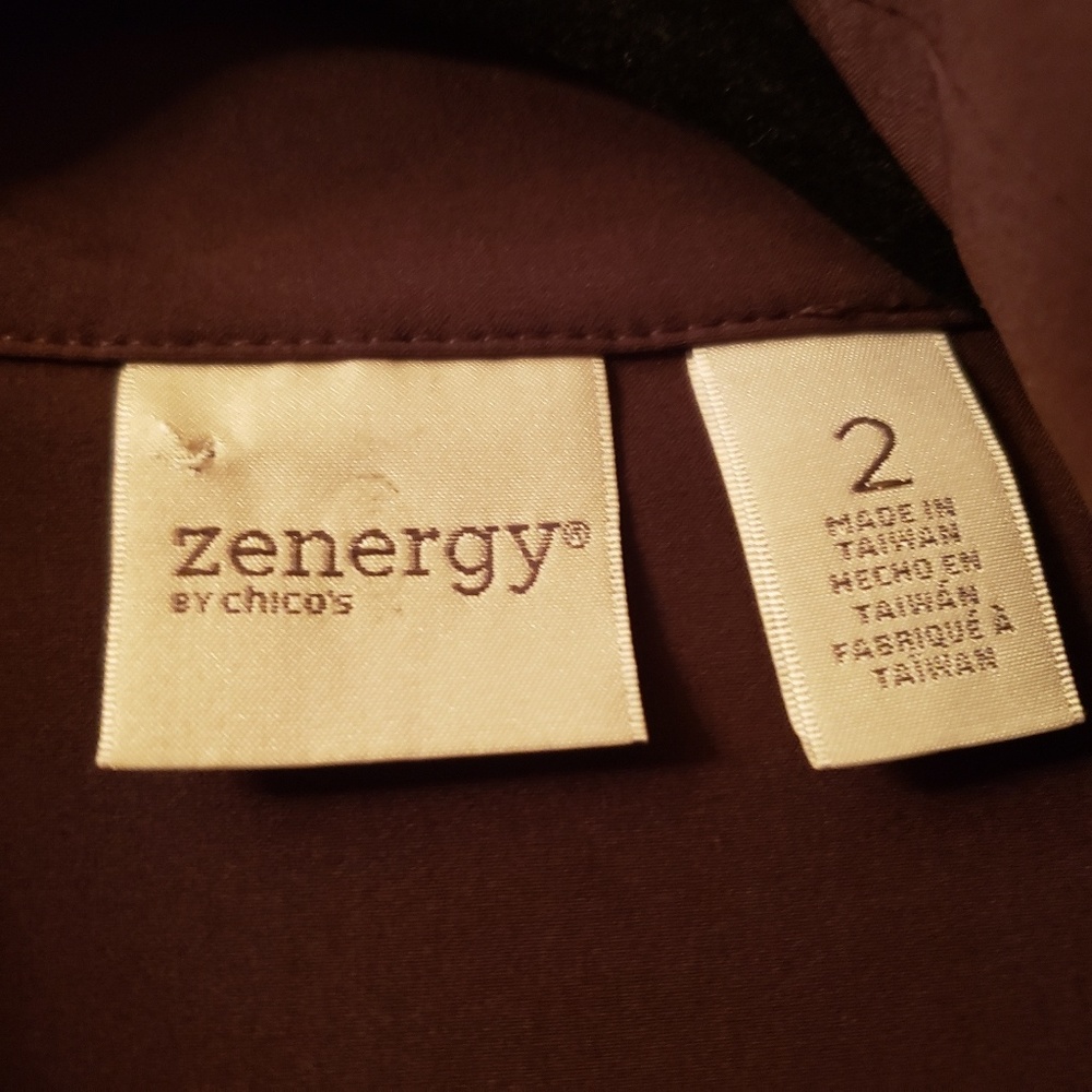 Chicos Zenergy Neema Ruched Brown jacket size 2 - Picture 3 of 8